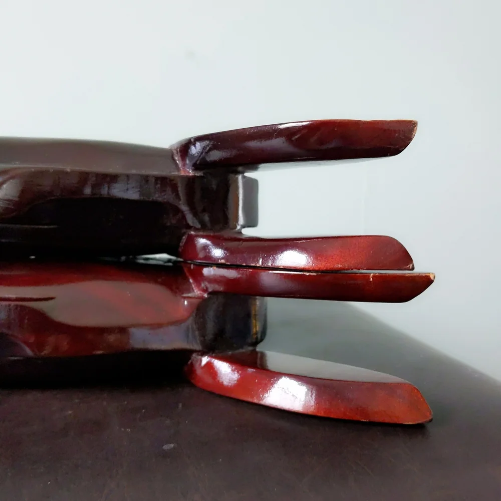 Rare! Vintage Mid-Century Carved San Juan PR Mahogany Wood Donkey Bookends